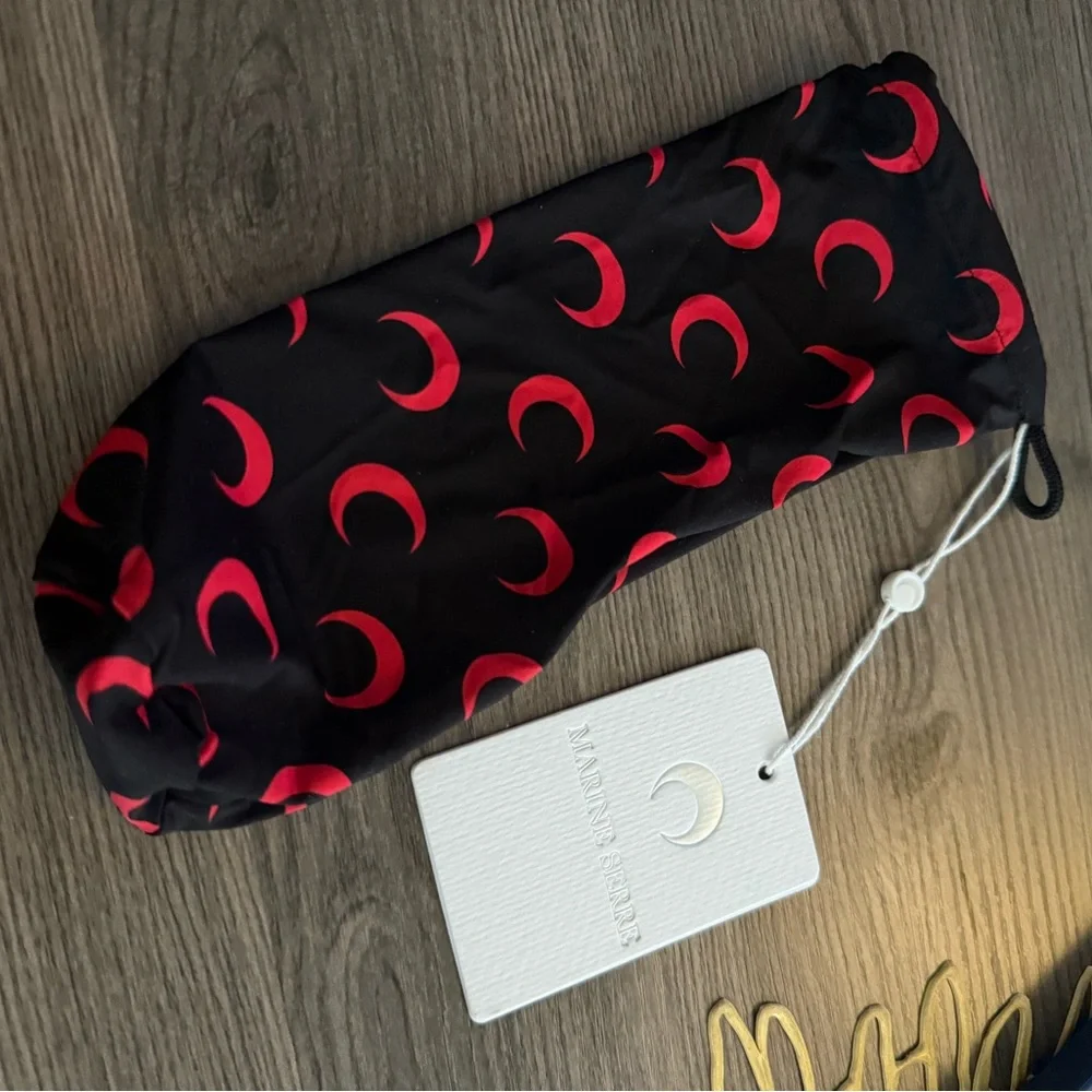 Marine Serre Black Pouch with Red Crescent Design - Picture 3 of 4